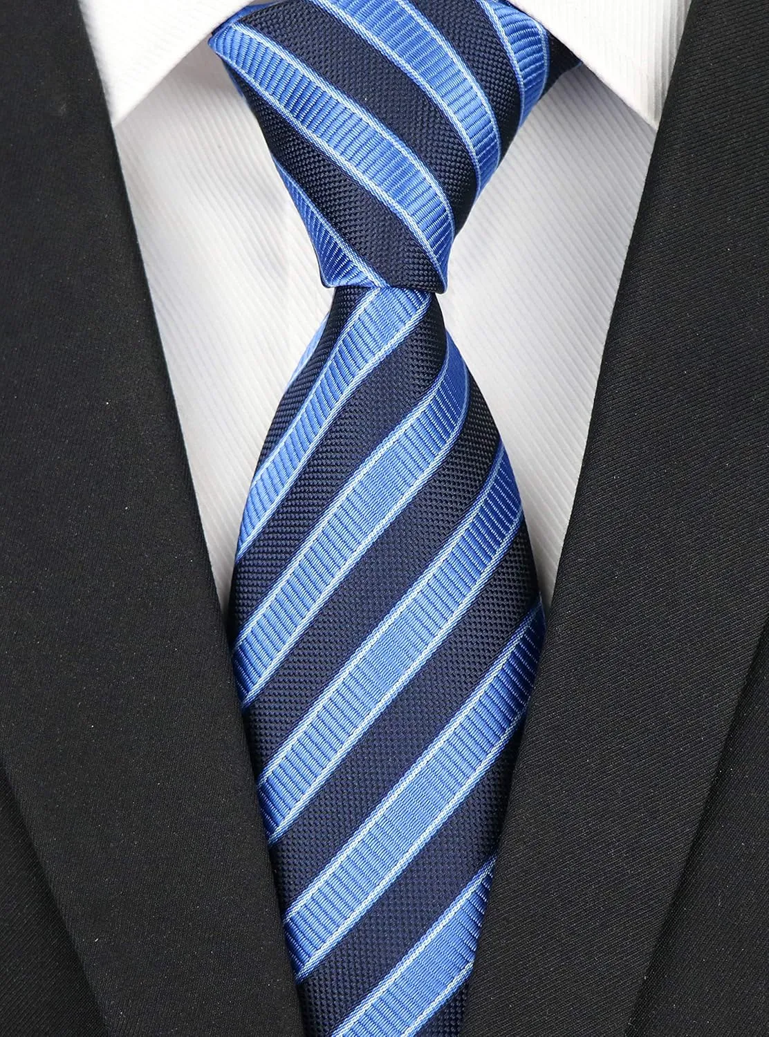 Secdtie Men's Classic Stripe Jacquard Woven Silk Tie Formal Party Suit Necktie
