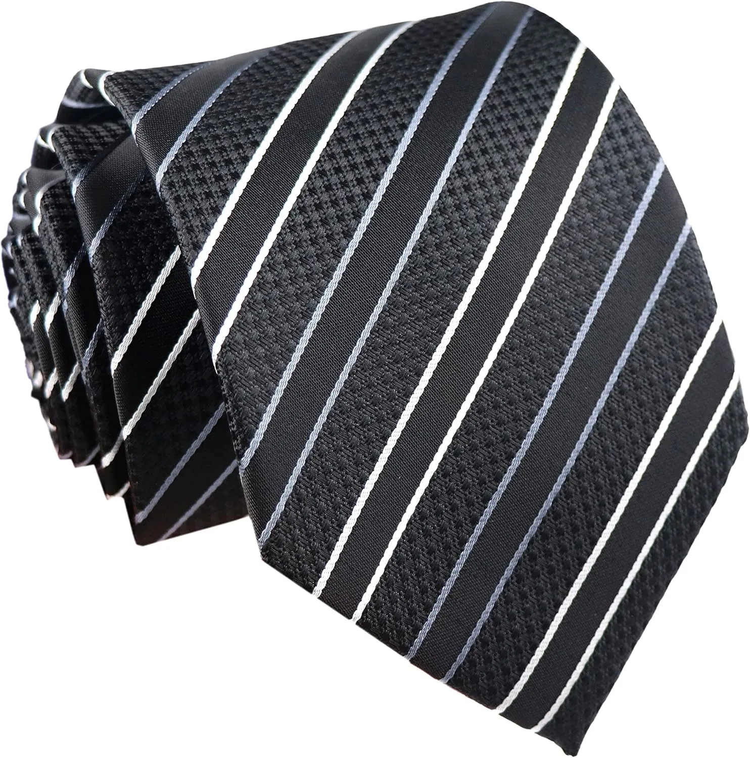 Secdtie Men's Classic Stripe Jacquard Woven Silk Tie Formal Party Suit Necktie