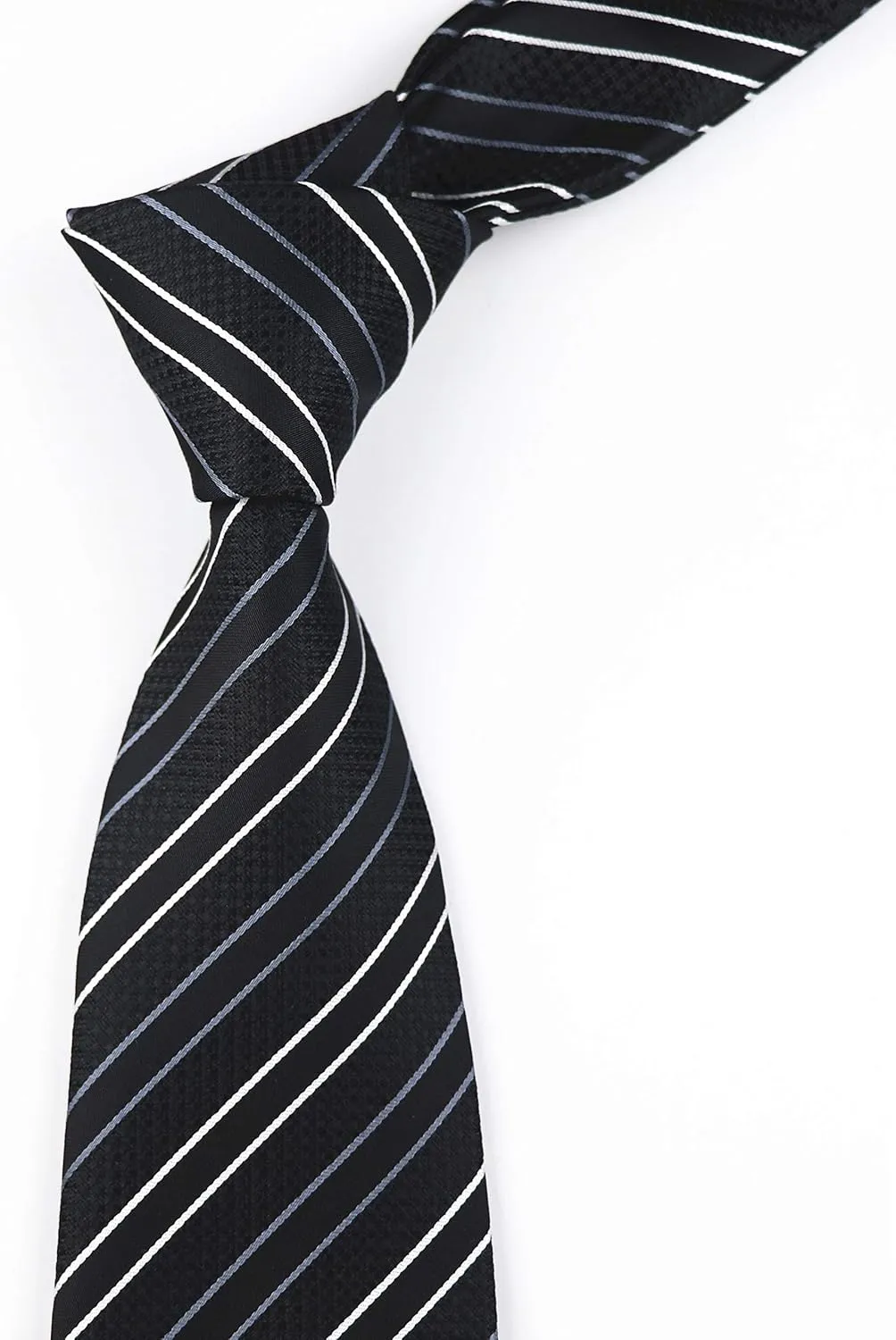 Secdtie Men's Classic Stripe Jacquard Woven Silk Tie Formal Party Suit Necktie