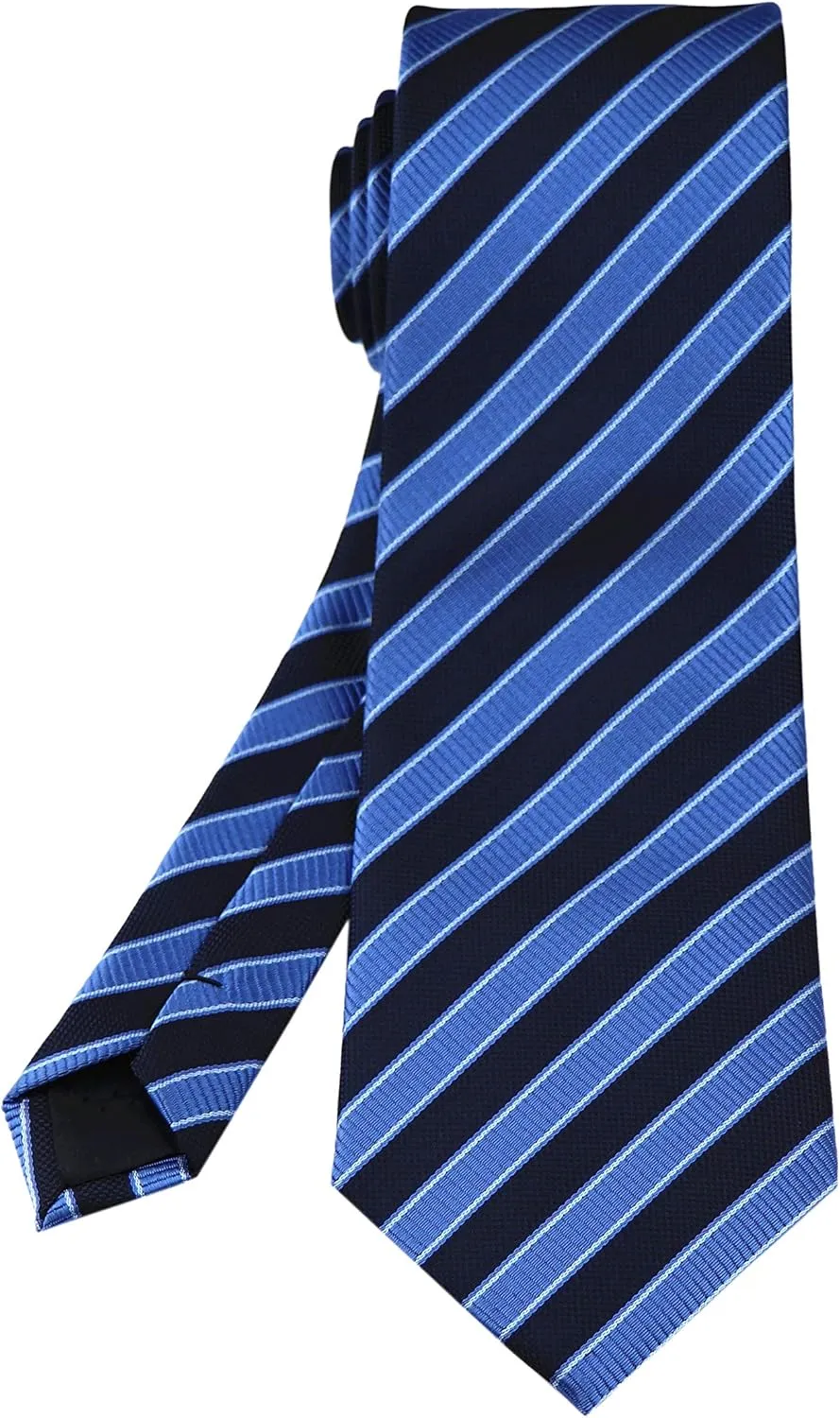 Secdtie Men's Classic Stripe Jacquard Woven Silk Tie Formal Party Suit Necktie