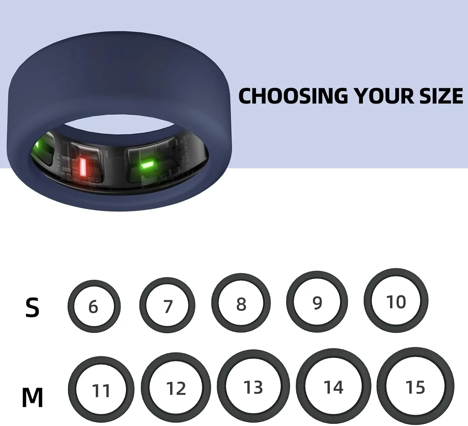 Silicone Protector Compatible with RingConn Gen 2/2 air/ 1, Oura Ring Gen 4/3, Elastic Cover for Working Out