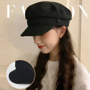 Solid Colored Octagonal Flat Top Winter Beret Hats