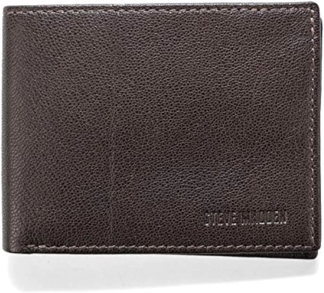 Steve Madden Men's Slim Leather Wallet with Extra Capacity Attached Flip Pockets