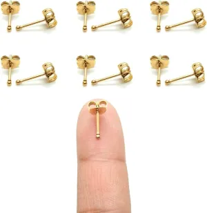 Tiny Stud Earrings Dot Upper Cartilage Helix Lobe Second Third Hole Ear 20G Piercing Jewelry | Small Ball Earring Set for Women Girl