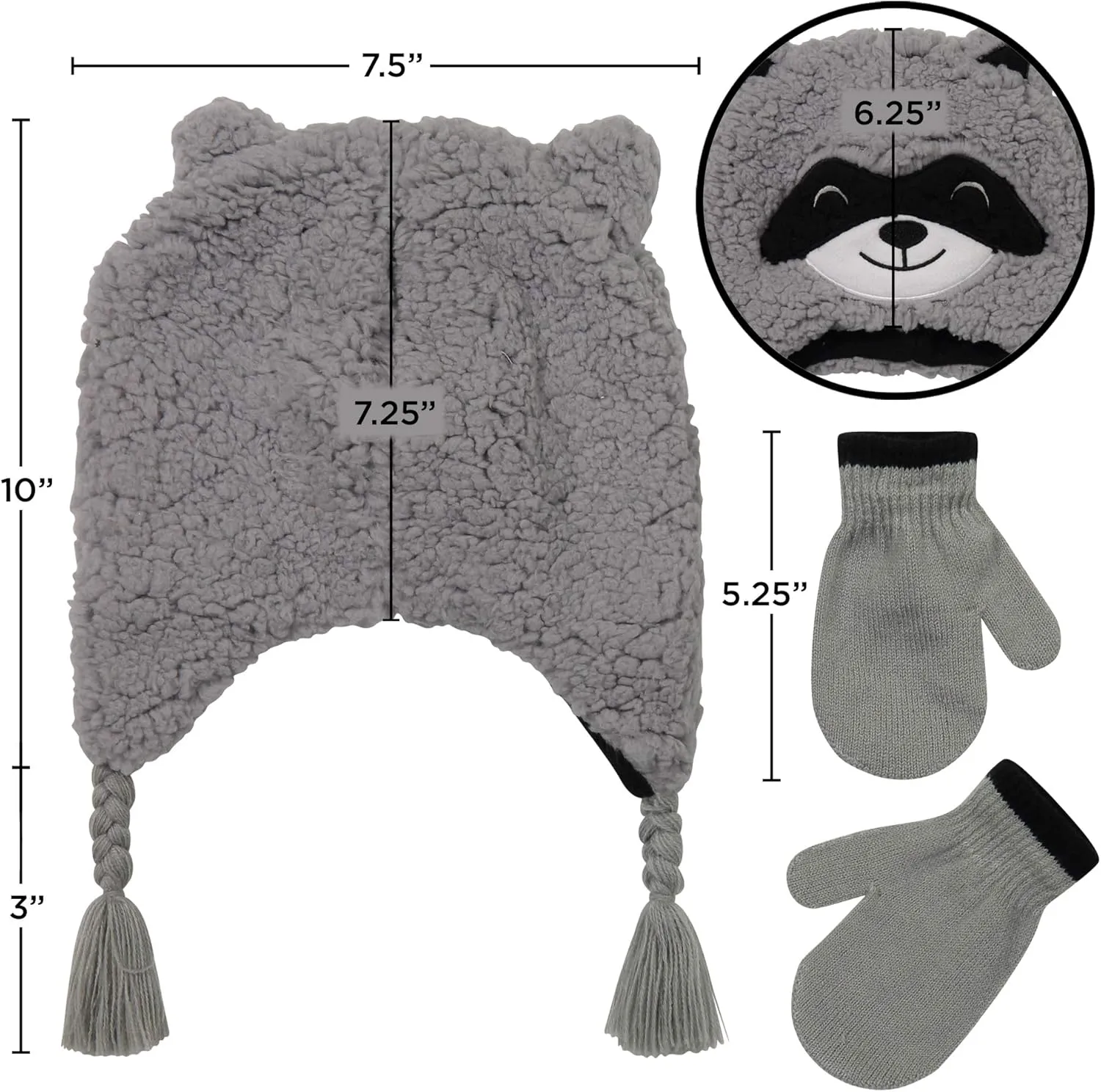Toddler Winter Hat and Gloves Set for Ages 4-7 or Boys & Girls Winter Hat & Toddler Mittens Ages 2-4