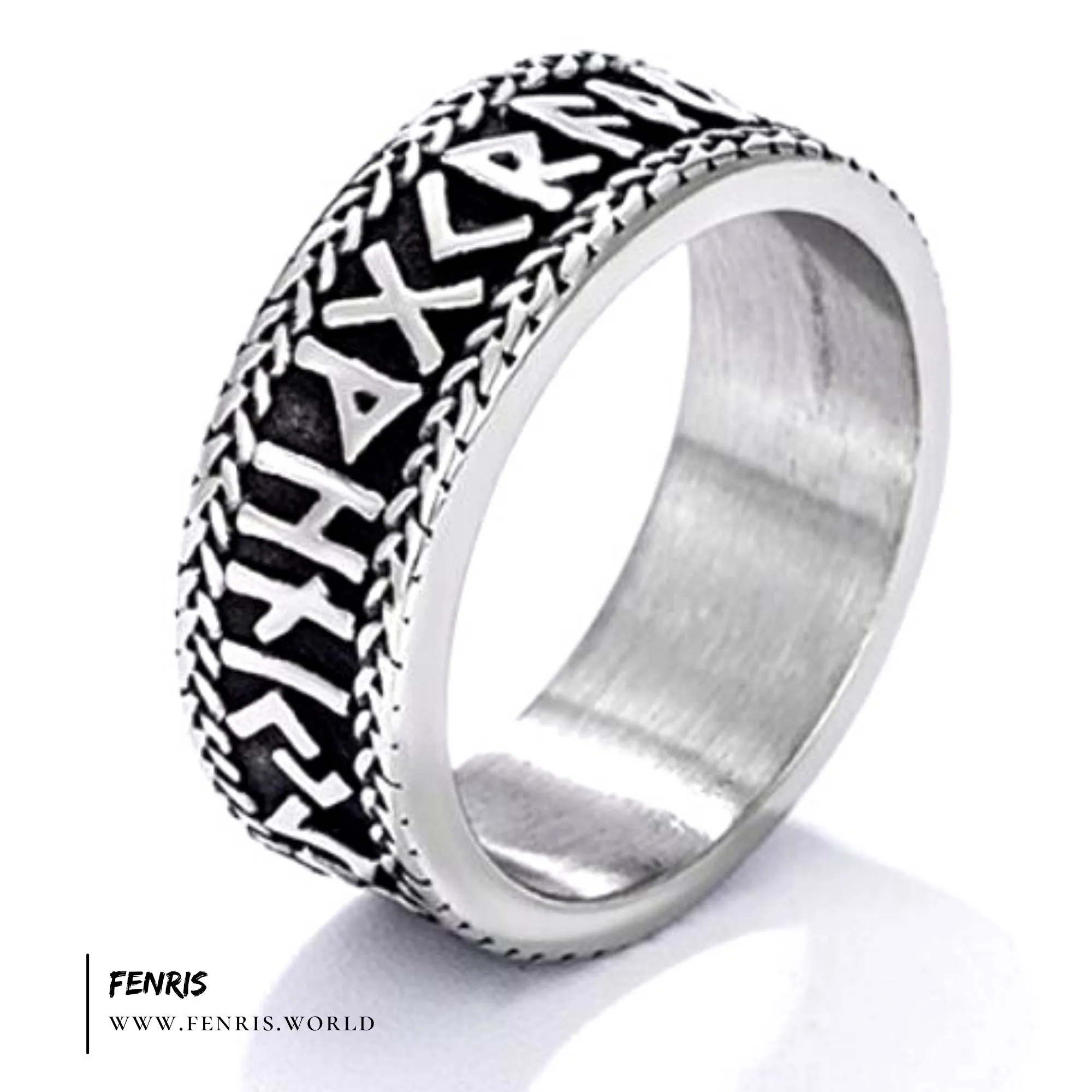 Viking Rune Ring Silver Norse Style