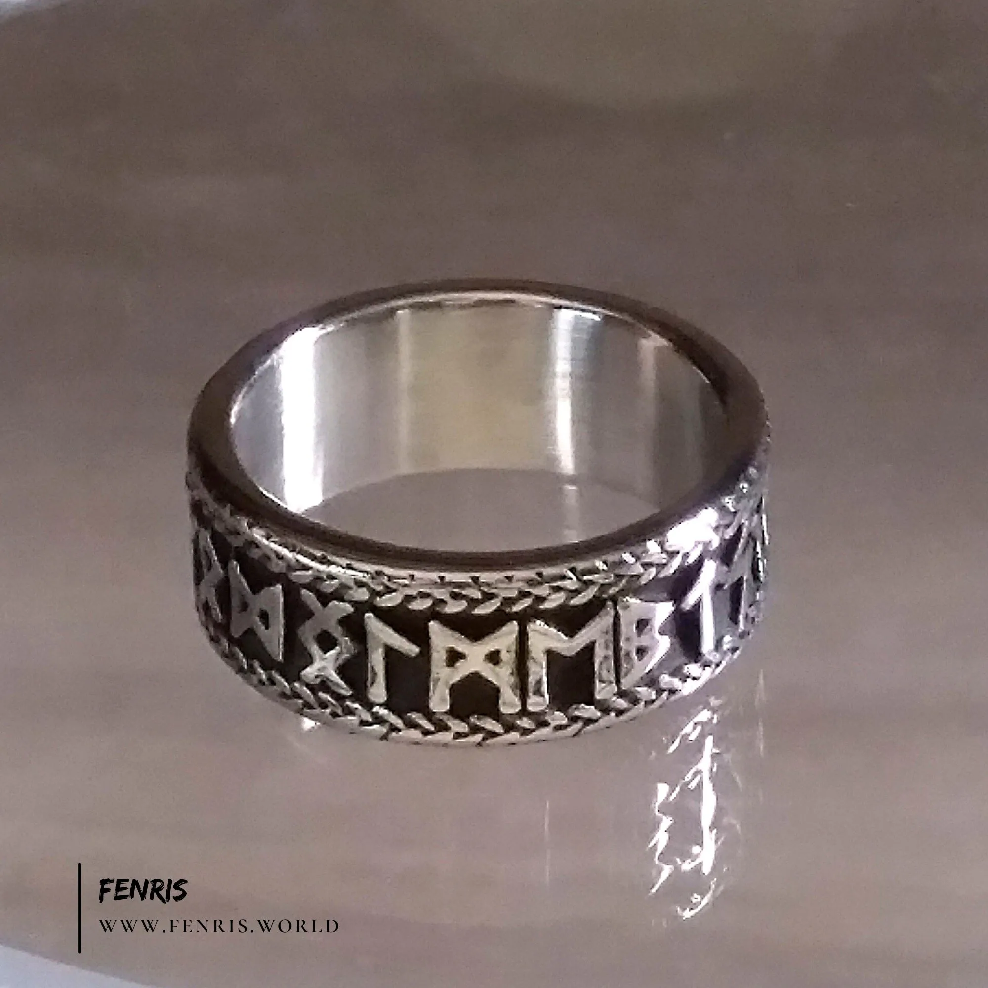 Viking Rune Ring Silver Norse Style