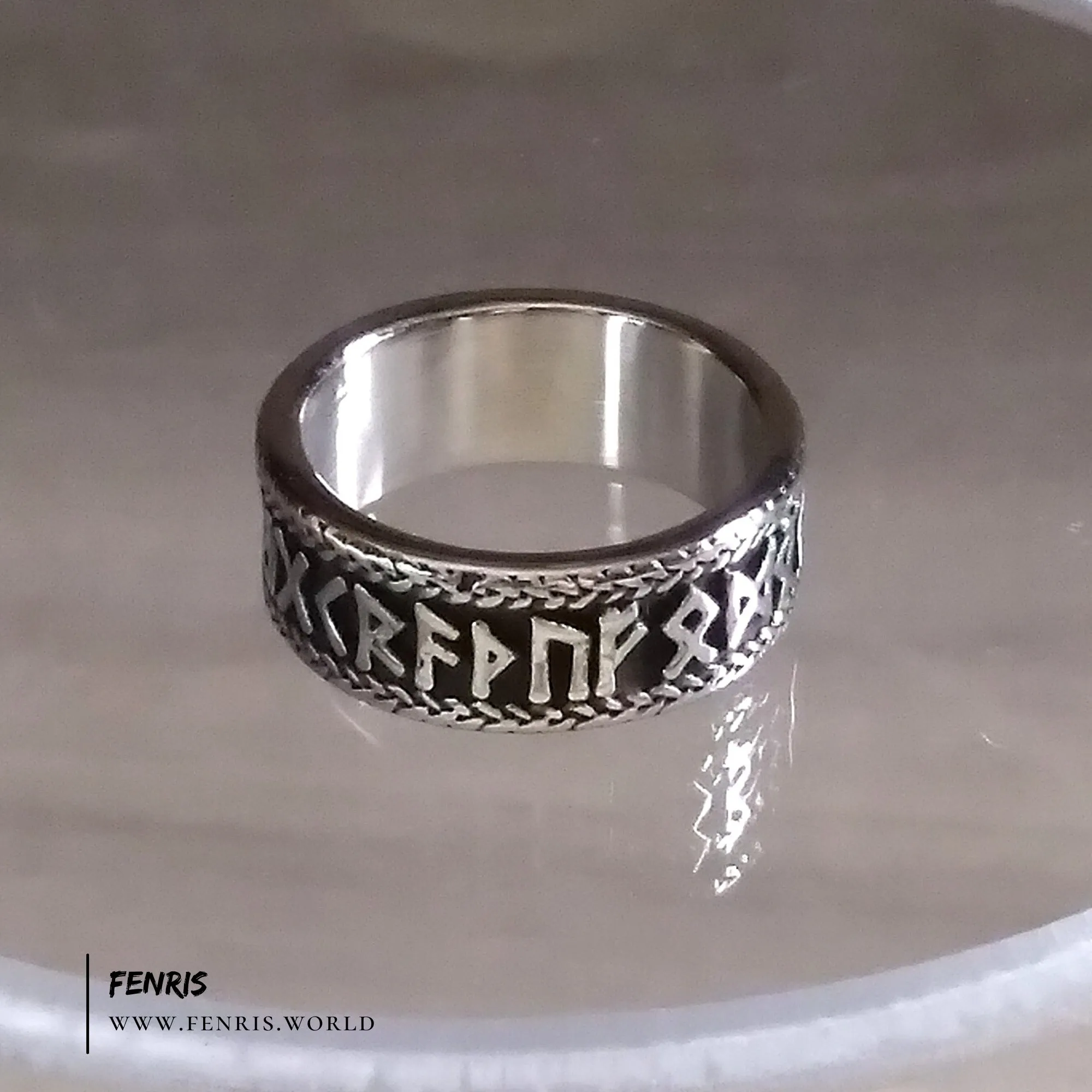 Viking Rune Ring Silver Norse Style