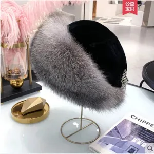 Winter thick fur headband fluffy Russian faux fur women's girl fur headband hat winter outdoor warm ski cap