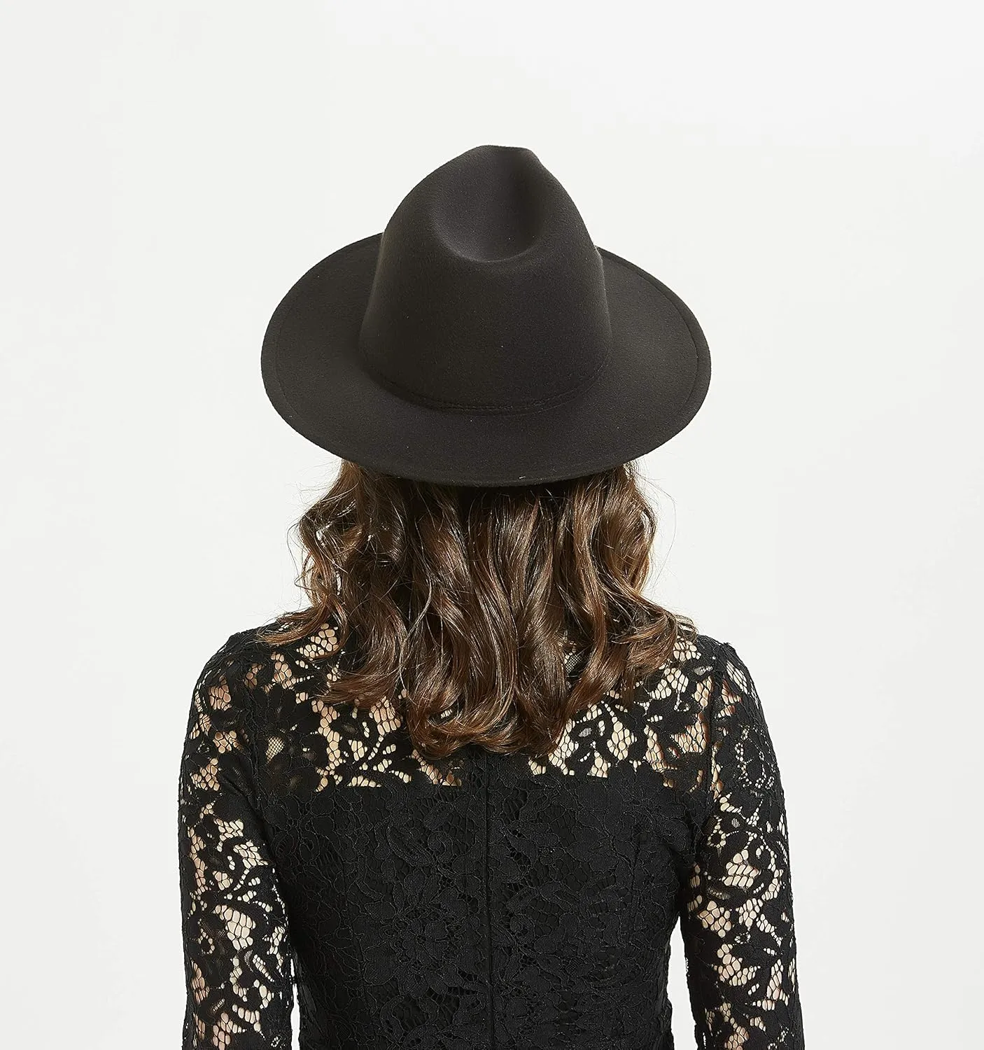 Women or Men Woolen Felt Fedora Hat Vintage Widet Brim Crushable Hat Belt Jazz