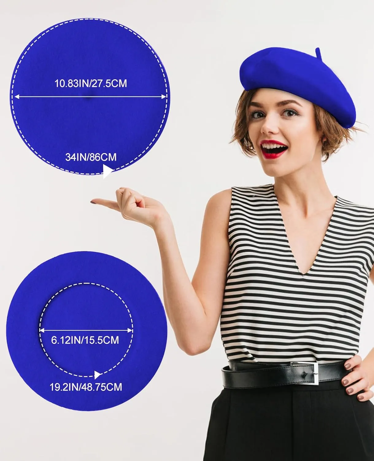 Wool Berets for Women - Classic French Beret Hats for Women and Kids, Solid Color Artist Style